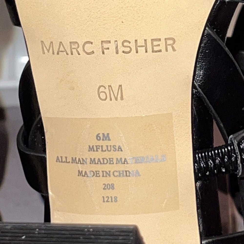 Marc Fisher Womens Lusa Caged City Sandals Black‎ Ankle Strap Size 6M EUC - Picture 9 of 9